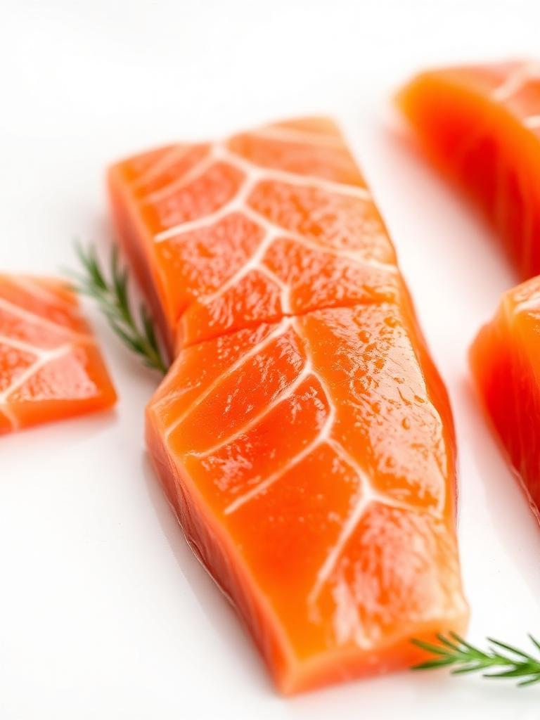 新鲜深海三文鱼块，富含 Omega-3